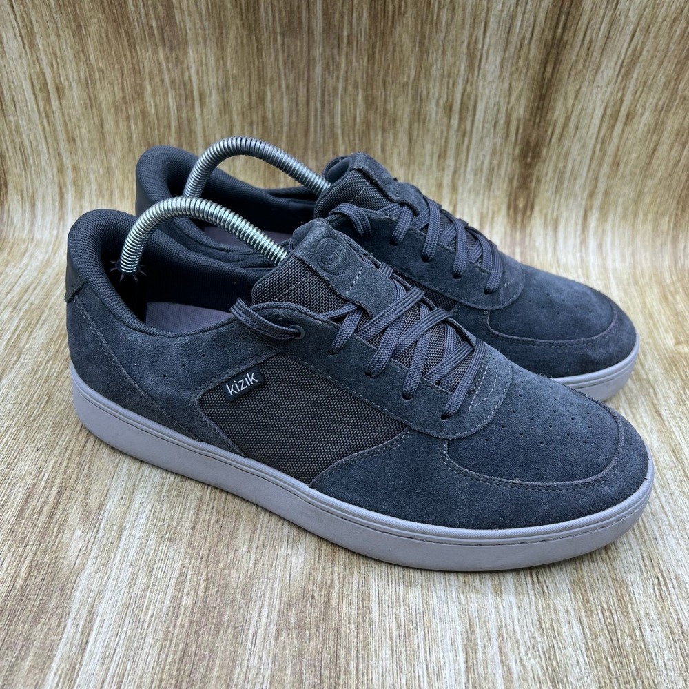 Kizik‎ Oslo Sneakers Men's Size 9 Poppyseed Dark Grey Hands-Free Suede Shoes